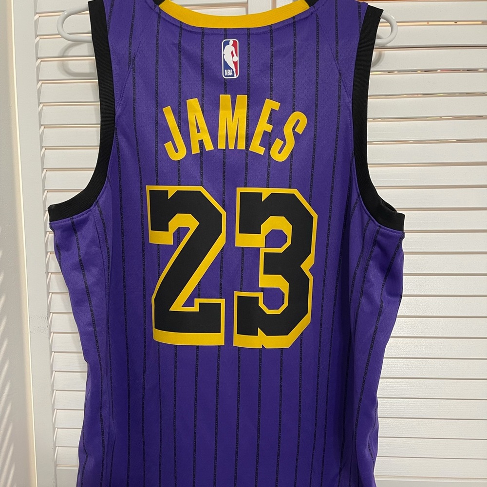 Lebron James Lakers pinstripe Jersey
